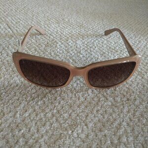 BRAND NEW WOMENS VALENTINO RECTANGULAR SUNGLASSES - NUDE COLOR WITH CARVED ROSES
